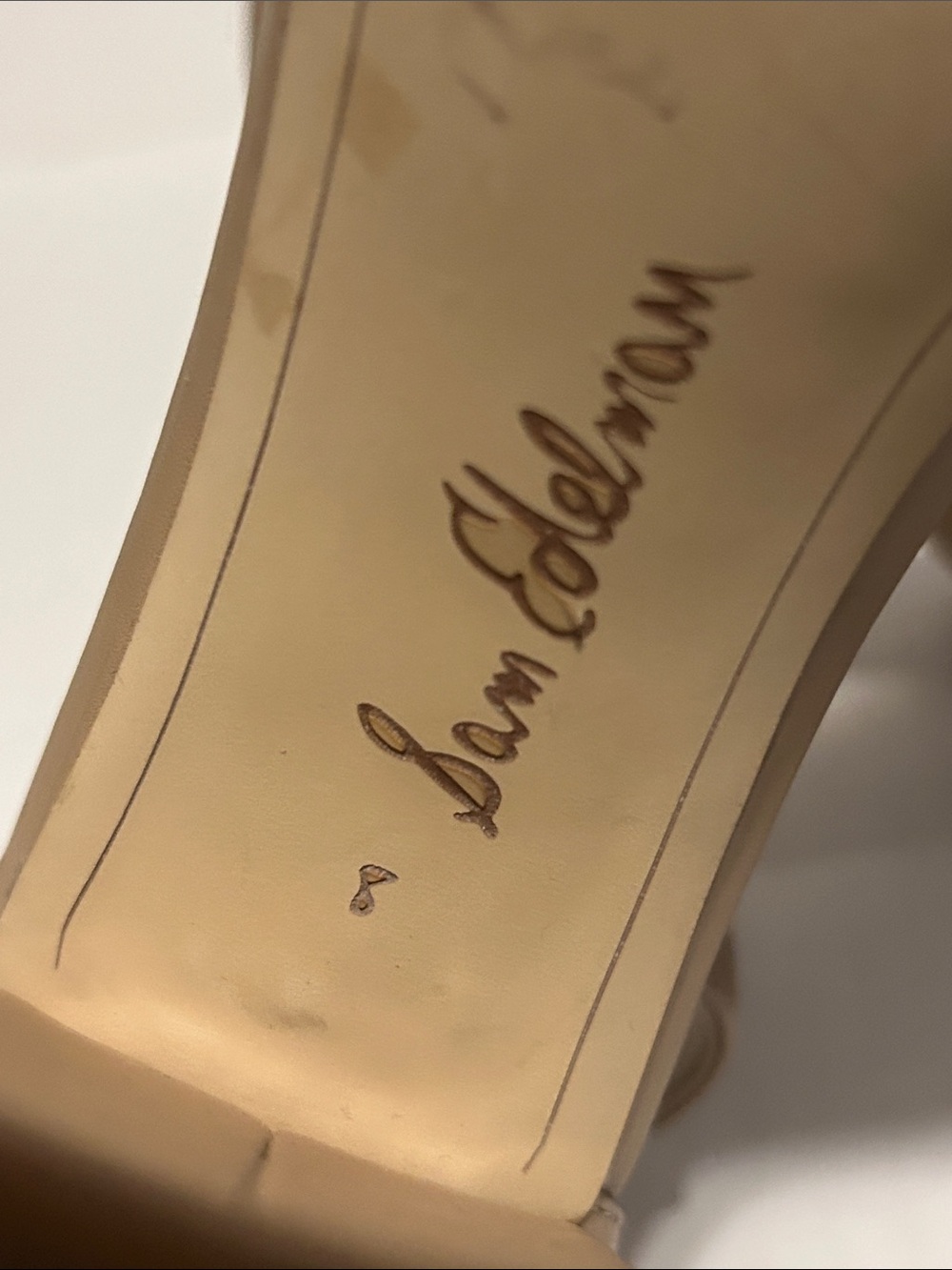 Sam Edelman Yaro Nude/Tan Block Heel Ankle-Strap Sandals - Picture 4 of 5